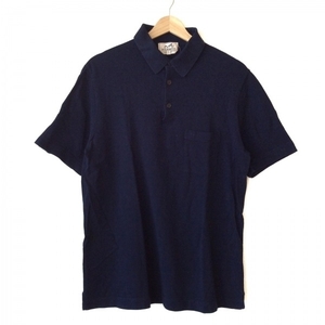  Hermes HERMES polo-shirt with short sleeves size L - dark navy men's tops 