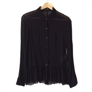  theory theory long sleeve shirt blouse size S - black lady's frill / see-through tops 