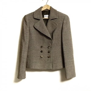  Armani ko let's .-niARMANICOLLEZIONI size 40 M - beige × dark brown lady's long sleeve / autumn / winter jacket 