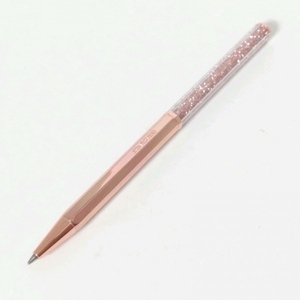 スワロフスキー SWAROVSKI ボールペン - 金属素材×スワロフスキークリスタル×プラスチック ピンクゴールド×クリア インクあり(黒) 美品