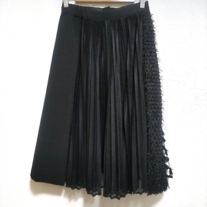 ユナイテッド トウキョウ UNITED TOKYO ロングスカート サイズ1 S - 黒 レディース 刺繍/プリーツ/メッシュ 美品 ボトムス