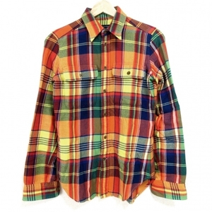  Ralph Lauren RalphLauren long sleeve shirt blouse size 2 S - yellow × orange × multi lady's check pattern tops 