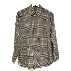  theory theory long sleeve shirt blouse size S - beige × black lady's check pattern beautiful goods tops 