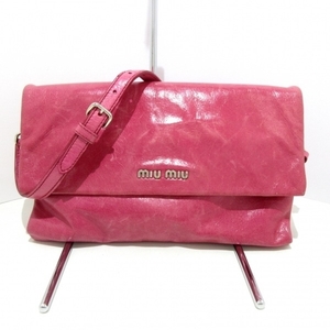  MiuMiu miumiu сумка на плечо Logo кожа розовый сумка 