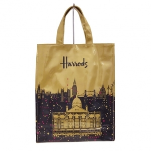  Harrods HARRODS tote bag - PVC( salt . vinyl ) Gold × black × multi bag 