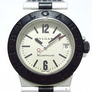 BVLGARI( BVLGARY ) wristwatch aluminium AL32A boys rubber belt ivory 