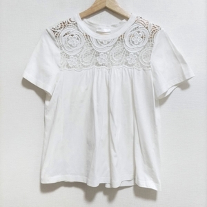 クロエ Chloe 半袖カットソー サイズXS - 白 レディース クルーネック/WHITE WARDROBE/刺繍 トップス