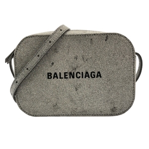 バレンシアガ BALENCIAGA ショルダーバッグ 552372 エブリデイ カメラバッグ XS グリッター シルバー バッグ