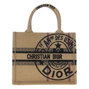 ディオール/クリスチャンディオール DIOR/ChristianDior トートバッグ M1265ZRUW ブックトートスモールバッグ ジュートキャンバス 美品