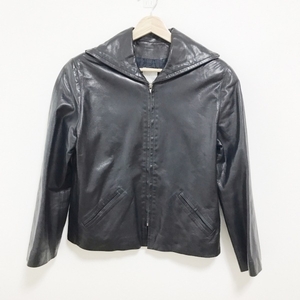  paul (pole) kaPAULEKA size 38 - black leather / spring / autumn jacket 