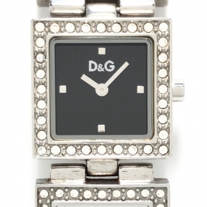 D&G(ti- and ji-) wristwatch - lady's rhinestone black 