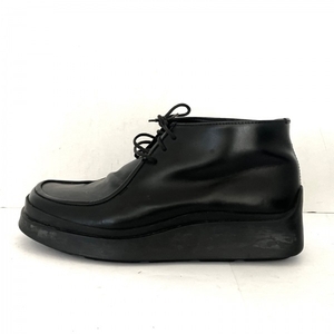 プラダ PRADA ショートブーツ 7 1/2 - レザー 黒 メンズ 靴