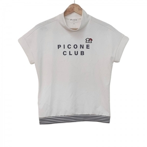 ピッコーネ PICONE 半袖Tシャツ サイズ1 - 白×ネイビー×マルチ 美品 トップス