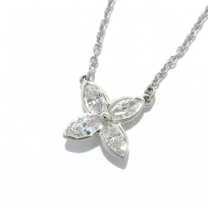  polished # Tiffany TIFFANY&Co. necklace creel Tria Pt950× diamond flower ( flower )/4Pma- Kiss diamond /1997JAPAN as good as new 