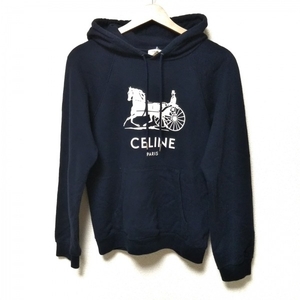 セリーヌ CELINE パーカー サイズM - ネイビー レディース 長袖/プルオーバー/馬車 トップス