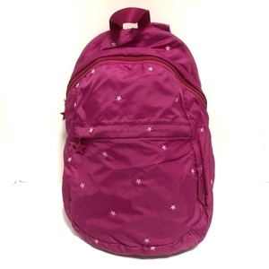  Agnes B agnes b rucksack / backpack nylon pink VOYAGE/ embroidery / Star bag 