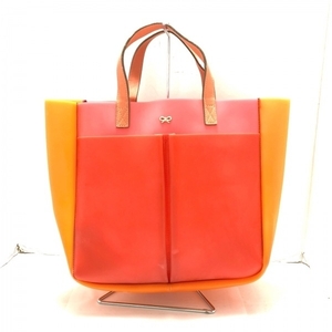  Anya Hindmarch Anya Hindmarch tote bag - PVC( salt . vinyl ) pink × orange × multi bag 