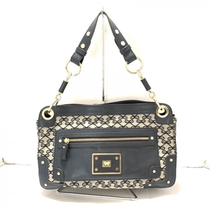  Anya Hindmarch Anya Hindmarch handbag - leather light brown × dark gray total pattern bag 