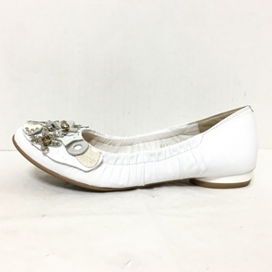  Tsumori Chisato TSUMORI CHISATO плоская обувь 22 1/2 - кожа × эмаль ( кожа )× - lako белый × серебряный женский обувь 