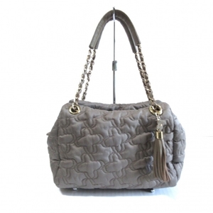  Anteprima ANTEPRIMA handbag - nylon × leather gray beige quilting bag 