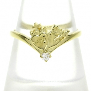  отполирован # Mikimoto mikimoto кольцо 12.5 номер - K18YG× бриллиант 1P diamond аксессуары ( палец )
