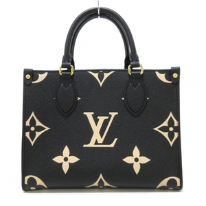  Louis Vuitton LOUIS VUITTON большая сумка M45659 on The go-PM тиснение . был подвергнут серый n кожа ( кожа. вид : телячья кожа ) RFID подтверждено 