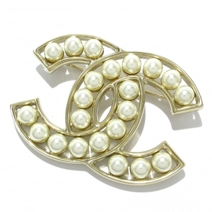  Chanel CHANEL брошь здесь Mark металл материалы × поддельный жемчуг Gold × слоновая кость B23V прекрасный товар аксессуары ( др. )
