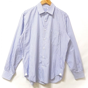 ロロピアーナ Loro Piana 長袖シャツ サイズ42 XS - ブルー×白×ブラウン メンズ ストライプ 美品 トップス