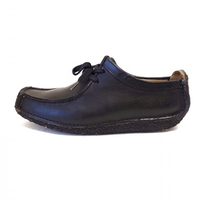  Clarks Clarks shoes UK 5D - leather × chemistry fiber black lady's shoes 