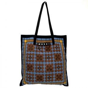 Marni MARNI большая сумка - парусина чёрный × Brown × мульти- Yoshida bag сумка 