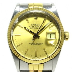 ROLEX(ロレックス) 腕時計 デイトジャスト 16013 メンズ SS×K18YG/プラ風防/22コマ ゴールド
