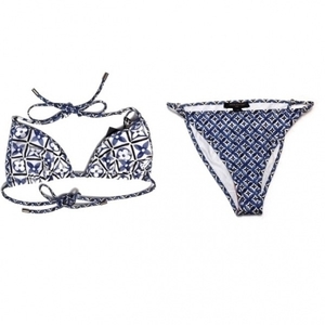  Louis Vuitton LOUIS VUITTON bikini 1ABPZM 1ABQ02bai* The * pool monogram flower tile bikini blue × white × black lady's as good as new 