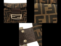 フェンディ FENDI ショルダーバッグ ズッカ柄 ジャガード×レザー ブラウン×黒×ダークブラウン バッグ_画像10