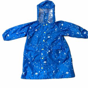 レインコート　キッズ　男の子　星　宇宙　青100〜110 レインコート カッパ 雨具 キッズ 95〜115 袋付き