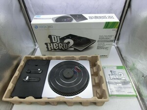 T【3ら-53】【100サイズ】XBOX360/DJ HERO2 ゲームソフト＆コントローラー/ジャンク扱い/※外箱傷み有