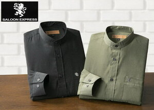 SALOON EXPRESS/サルーンエクスプレス　スエード調スタンド襟シャツ２色組　LLサイズ