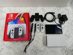 ☆ 任天堂 Nintendo Switch 有機ELモデル Joy-Con L R ホワイト Nintendo Switch 本体 HEG-S-KAAAA 中古品 1円スタート ☆