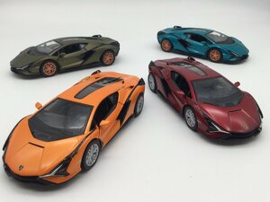 お得な4色コンプリートセット　1/40 ランボルギーニ　シアン　FKP37 ハイブリッドカー　スーパーカー　ミニカー