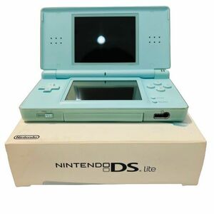 【Nintendo/ ニンテンドー】DS Lite USG-001 アイスブルー 箱付★46509