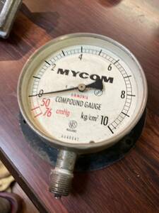 レトロ 圧力計 MYCOM AMMONIA COMPOUND GAUGE ゲージ 工具 NKS NAGANO