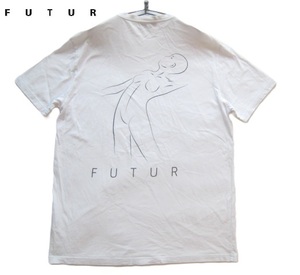 美品ポルトガル製!!フューチャー FUTUR*ビッグロゴプリント Tシャツ XL 白 ホワイト