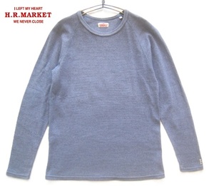 美品日本製!!ハリウッドランチマーケット H.R.MARKET ハリラン*Hロゴ刺繍 長袖ストレッチフライスTシャツ 3 L 淡い紫 パープル 聖林公司