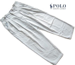 希少!!ポロラルフローレン Polo Ralph Lauren*ハードヴィンテージ加工 ヒッコリーストライプ柄ワークパンツ W28 実寸M RRL ダブルアール