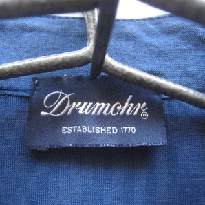 極上イタリア製!!ドルモア Drumohr*ロゴタグ付き アイスコットン ヘンリーネックTシャツ M 青 ブルー (株)リデア の画像4