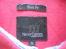 美品トルコ製!!ヘンリーコットンズ Henry Cotton's*ロゴ刺繍 胸ポケット付き ストレッチコットン半袖ポロシャツ M ピンク_画像5