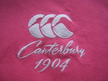 美品!!カンタベリー CANTERBURY*ロゴ刺繍＆ロゴワッペン付き 半袖ラガーシャツ 3L ピンク_画像6