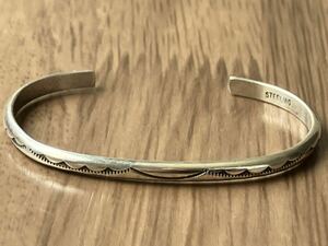  Indian jewelry bangle silver 925 Navajo group bracele e rain *tahe stamp Work NAVAJOneitib