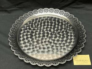  unused goods * stainless steel tray circle tray O-Bon 
