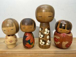  украшение 22 * kokeshi * произведение kokeshi совместно 4 позиций комплект традиция прикладное искусство . земля игрушка retro 