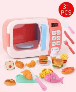 電子レンジおもちゃ ままごと 31PCS 子供キッチンプレイ セット ままごと遊びセット 子供用 おもちゃ 親子ゲーム ごっこ遊び